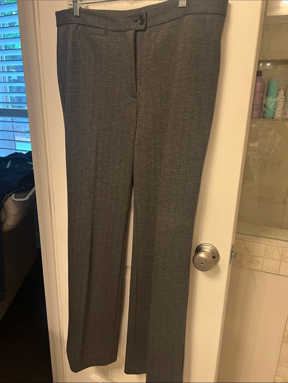 Talbots Women's Gray Herringbone Winter Dress Pants